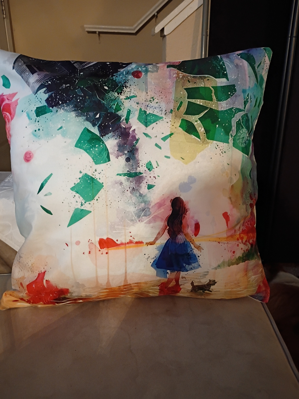 18x18 Dorothy Wizard Of Oz Scene Decorative Pillow - Multicolor